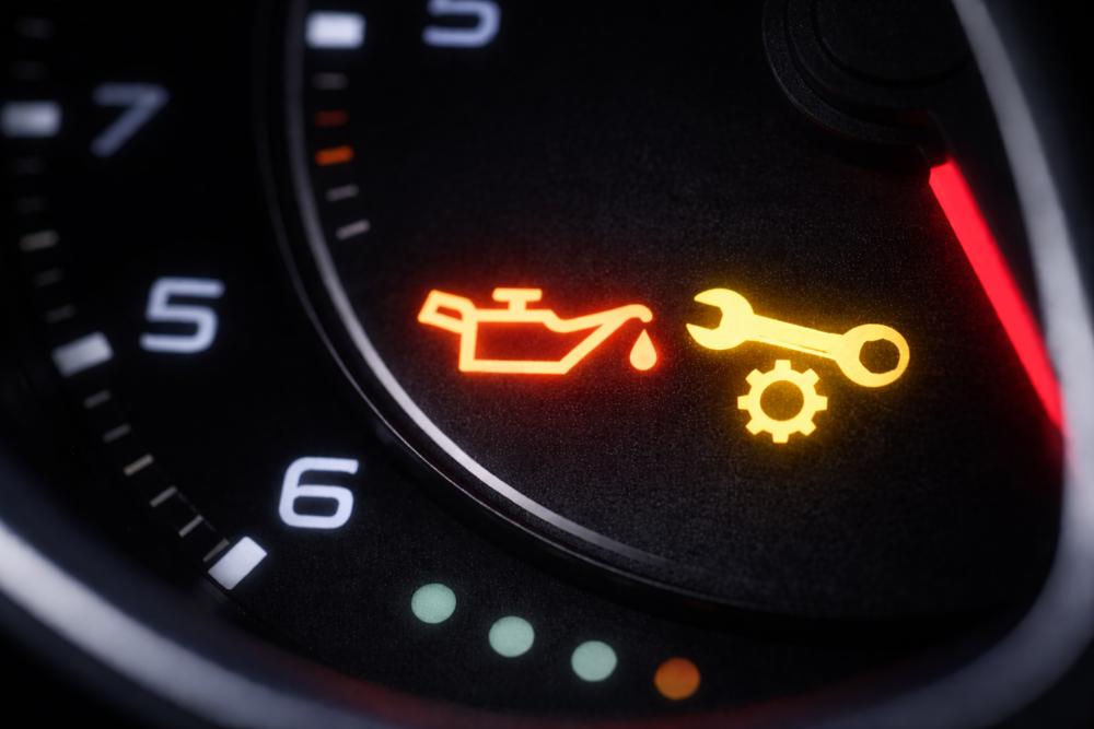 Motorolie-teken en onderhoudslampje
